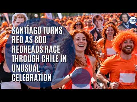 Santiago Turns Red as 800 Redheads Race Through Chile in Unusual Celebration