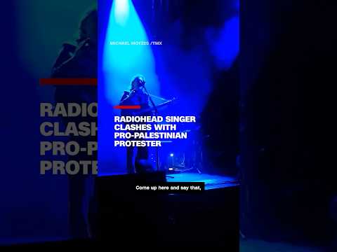 Radiohead singer clashes with pro-Palestinian protester