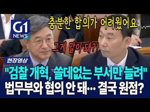"검찰 <strong>개혁</strong>, 쓸데없는 부서만 늘려" 법무부와 협의 안 돼··· 결국 원점? [G1현장영상]