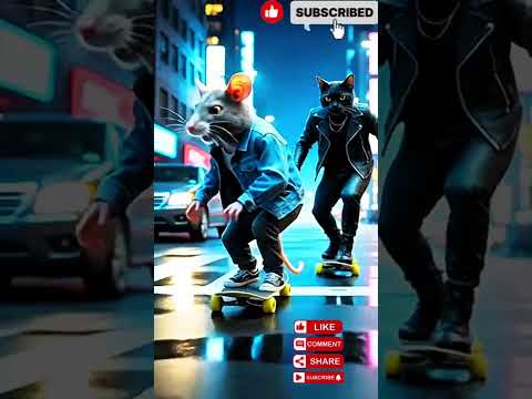 : Cat vs Rat on Skateboards 🐱🛹🐭