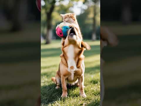 Hilarious Orange Cat vs Dog Moment | Funny Pet Video  #adventure #cat #funny #animation #cute