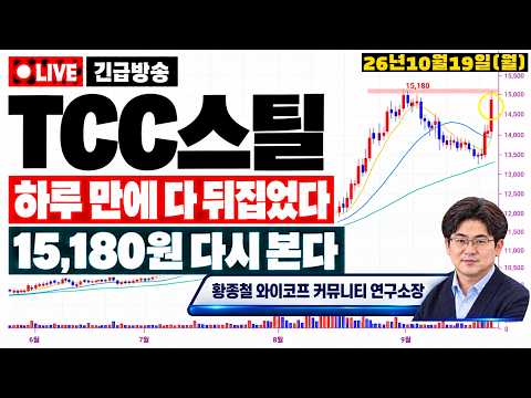 [TCC스틸 주가전망] *마감 속보* 와..8.96% 급등 보셨나요? 무너진 자리를 하루 만에 다시 세웠습니다.