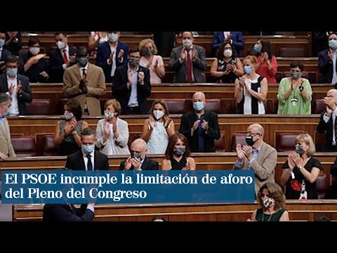 El PSOE incumple la limitación de aforo del Pleno del Congreso y abarrota su bancada