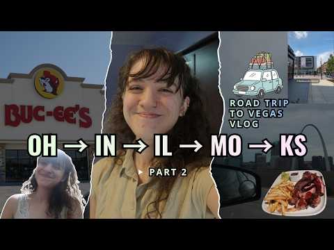 road trip across the country to las vegas part 2: 5 states in 1 vlog (OH, IN, IL, MO, KS)