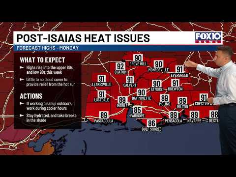 Highs will reach upper 80s and low 90s this week