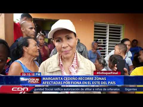 Margarita Cedeño recorre zonas afectadas por Fiona en el Este del país