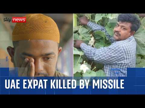 'An Iranian missile landed on him': Sky News speaks to son of expat who died in UAE