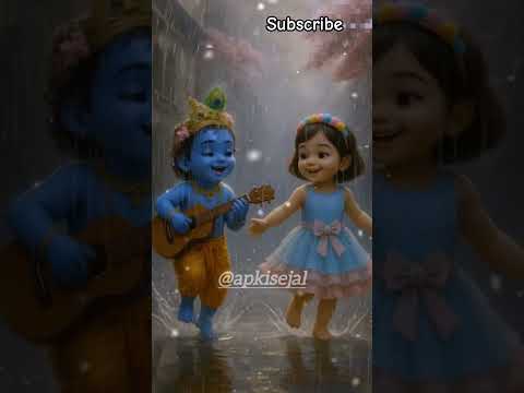 Bal Krishna & Sejal dancing in rain#cartoon#bindaslife #rain#chhotigaiya#ai#kanhaiya #shorts#trend