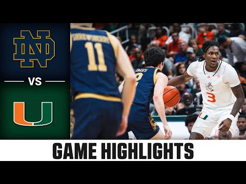 Notre Dame vs. Miami Game Highlights | 2023-24 ACC Men’s Basketball