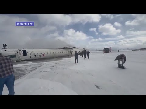 All aboard Delta flight survive after plane flips while landing in Toronto; latest aviation disaster