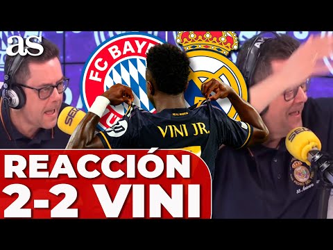 GOL de VINICIUS JUNIOR de penalti, 2-2 BAYERN MUNICH - REAL MADRID: Reacción RONCERO