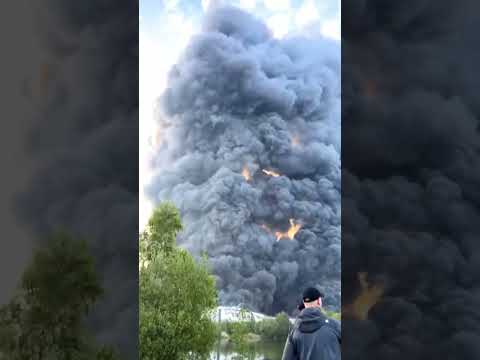 A massive fire has erupted at an industrial estate in Cannock, Staffordshire