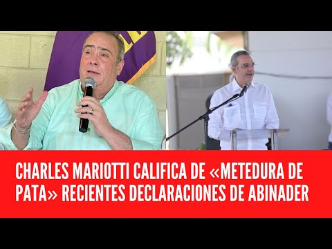 CHARLES MARIOTTI CALIFICA DE «METEDURA DE PATA» RECIENTES DECLARACIONES DE ABINADER