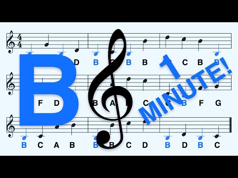 Adagio (Slow), Treble Clef, A B C - How to Read Notes in 1 Minute: B - 10th Note