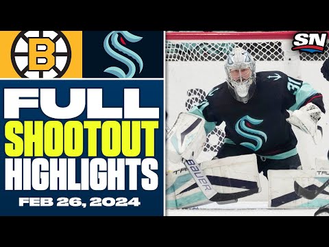 Boston Bruins at Seattle Kraken | FULL Shootout Highlights - February 26, 2024