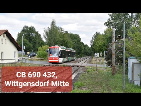4K | CB 690 432 halteert in Wittgensdorf Mitte als C13 naar Burgstädt!