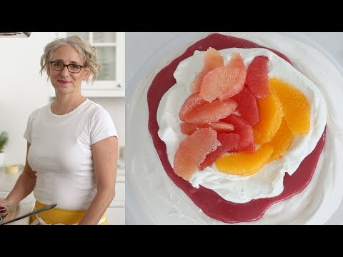 Cranberry-Curd-and-Citrus Pavlova- Everyday Food with Sarah Carey
