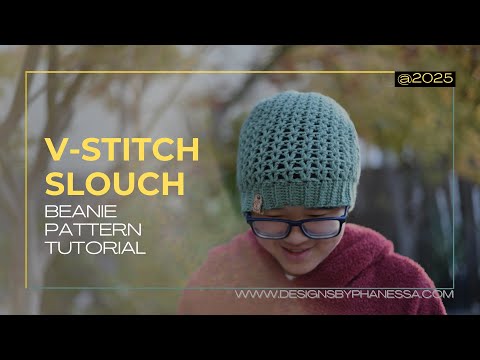 Crochet V-Stitch Beanie Pattern Tutorial