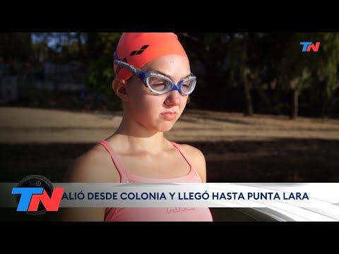 Tiene 18 años y se convirtió en la nadadora más joven en unir la costa argentina con la uruguaya