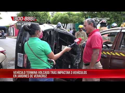 Cuatro vehículos involucrados en fuerte accidente en Jardines de Veracruz – Nicaragua