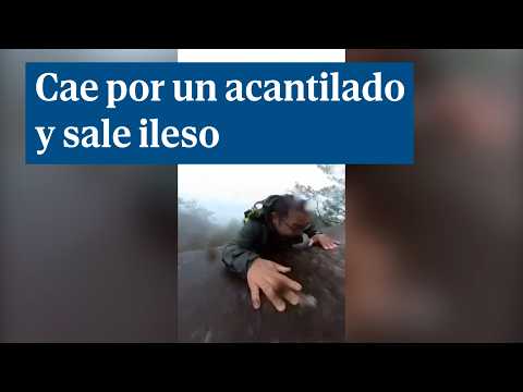 Cae por un acantilado y sale ileso