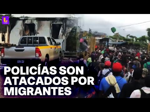 Pelea de migrantes en Panamá termina con policías heridos y albergue quemado