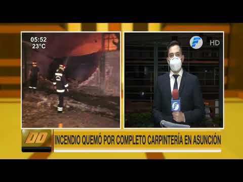 Incendio consumió por completo carpintería en Asunción
