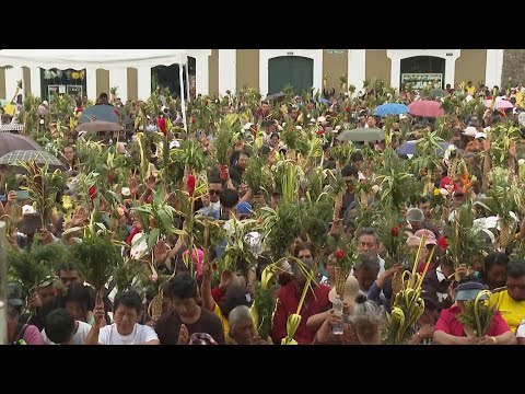 Ecuador's Catholics hold procession and blessing of palms for Palm Sunday