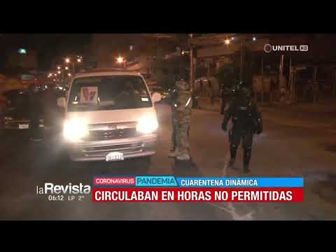 Varios peatones fueron detenidos en La Paz por infringir el horario de la cuarentena