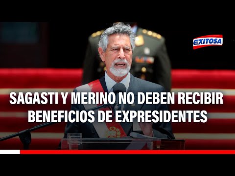 Sagasti y Merino no deberían recibir beneficios de expresidentes del Perú, indica abogado