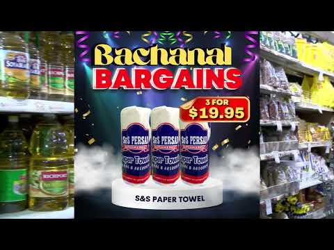 The launch of Bacchanal bargains kicks off at S&S Persad supermarket.