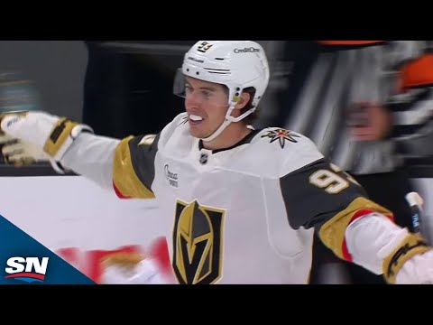 Golden Knights Mitch Marner Shoots One Off Brent Burns Stick For Crazy Goal
