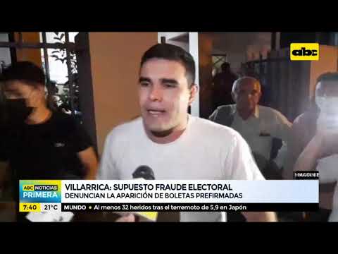 Denuncian supuesto fraude electoral en Villarrica