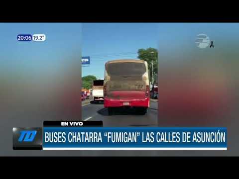 Buses chatarra contaminan las calles de Asunción