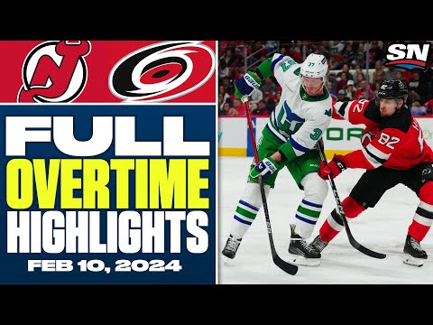 New Jersey Devils at Carolina Hurricanes | FULL Overtime Highlights - February 10, 2024