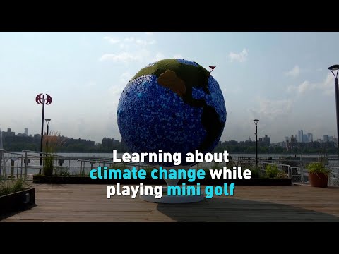 Mini golf course teaches player about climate change threat