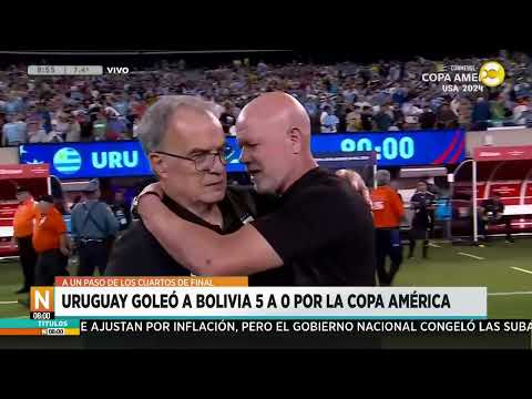 Copa América: Uruguay goleó a Bolivia 5 a 0 y está a un paso de los 4tos de final ?N8:00? 28-06-24