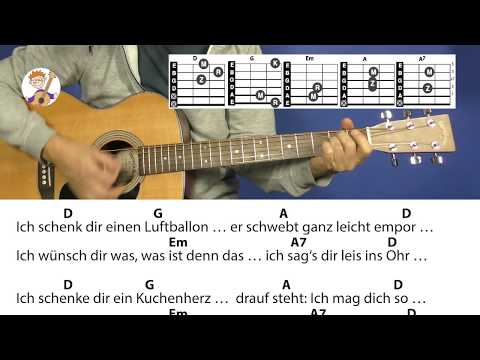 Ich schenk dir einen Regenbogen - Kinderlied, mit Akkorden & Text für Gitarre zum Mitspielen