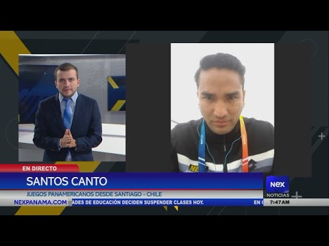 Santos Cano en la cobertura d los juegos Panamericanos desde Santiago, Chile