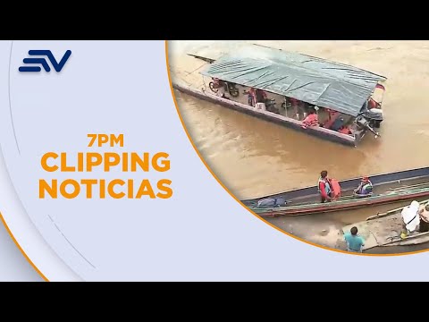 1.500 personas cruzan el río Blanco en lanchas improvisadas | Televistazo | Ecuavisa