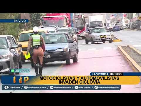 BDP EN VIVO ¡No respetan nada!: Motos y autos invaden ciclovía en La Victoria