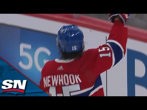 Canadiens Newhook Puts Home Loose Puck For First Goal Since Returning From Ankle Injury