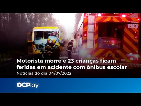 Motorista morre e 23 crianças ficam feridas em acidente com ônibus escolar