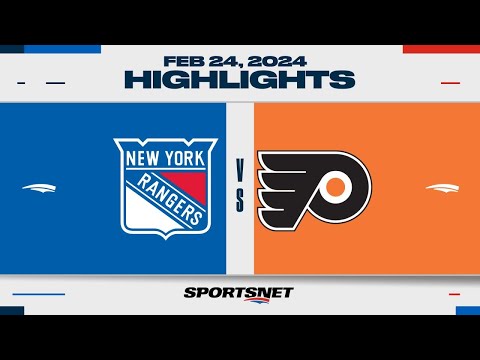 NHL Highlights | Rangers vs. Flyers - February 24, 2024