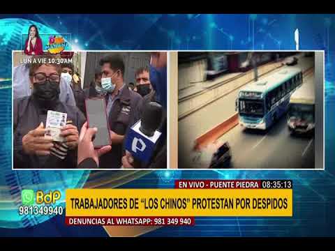 Cobradores de los buses de “Los Chinos” protestan por despidos