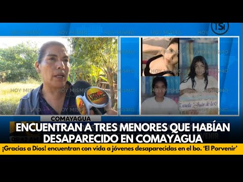 Encuentran a tres menores que habían desaparecido en Comayagua