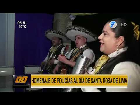 Homenaje de policías a Santa Rosa de Lima