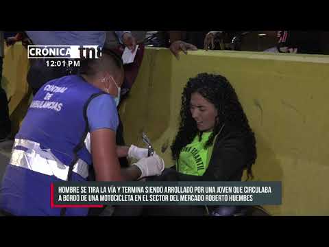 Imprudencia provoca accidente en la pista del mercado Roberto Huembes - Nicaragua