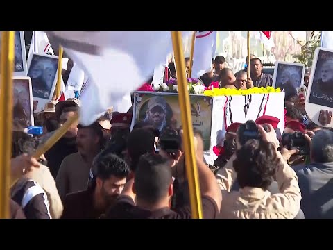Funeral in Iraq capital after US carries out retaliatory strikes on Iranian-aligned group