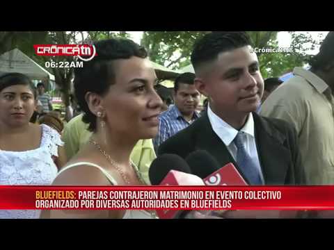 10 parejas se casaron en boda masiva este 14 de febrero en Bluefields - Nicaragua
